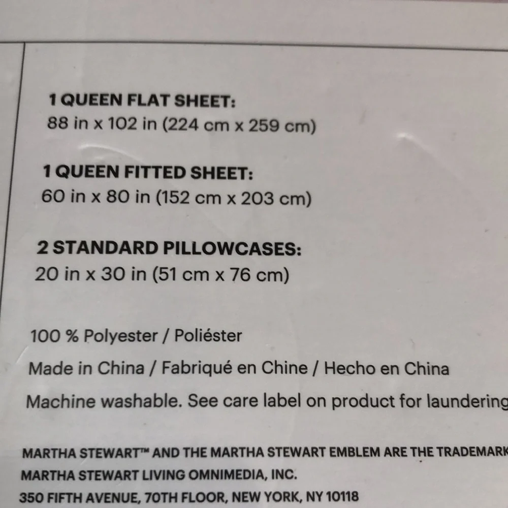 Martha Stewart Everyday Garden Print Queen Sheet Set